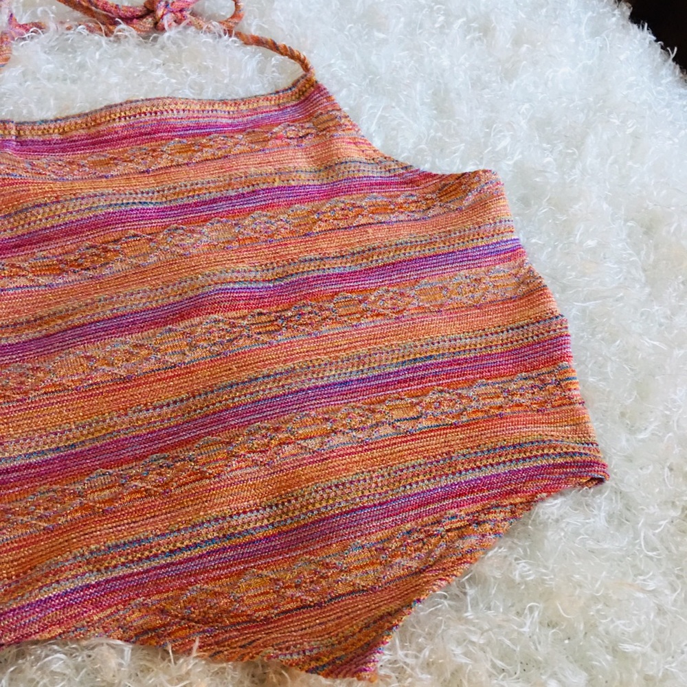 Cute Striped Boho Style halter tube/crop top!
